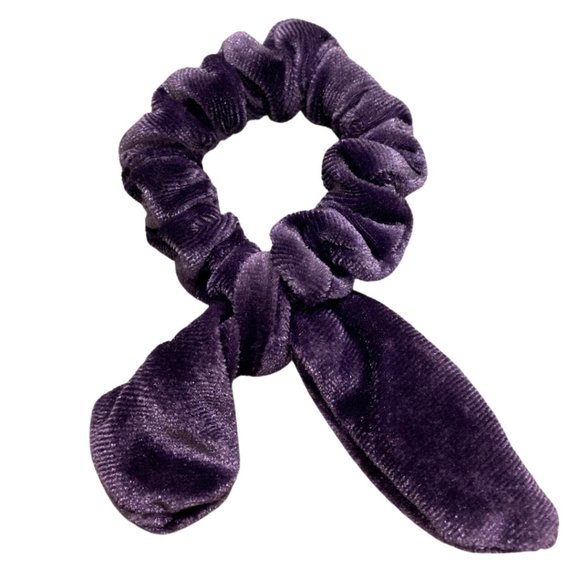 Corduroy Hair Ties-Purple, Beige, Navy - Picture 4 of 4